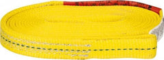 Lift-All - 10' Long x 1" Wide, 3,200 Lb Vertical Capacity, 1 Ply, Polyester Web Sling - 2,500 Lb Choker Capacity, Yellow - Benchmark Tooling