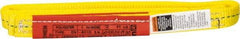 Lift-All - 3' Long x 1" Wide, 3,200 Lb Vertical Capacity, 1 Ply, Polyester Web Sling - 2,500 Lb Choker Capacity, Yellow - Benchmark Tooling