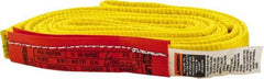 Lift-All - 6' Long x 1" Wide, 3,200 Lb Vertical Capacity, 1 Ply, Polyester Web Sling - 2,500 Lb Choker Capacity, Yellow - Benchmark Tooling