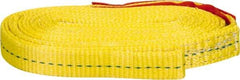 Lift-All - 8' Long x 1" Wide, 3,200 Lb Vertical Capacity, 1 Ply, Polyester Web Sling - 2,500 Lb Choker Capacity, Yellow - Benchmark Tooling