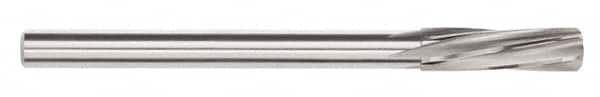 Magafor - 4.43mm Solid Carbide 6 Flute Chucking Reamer - Spiral Flute, 0.177" Straight Shank, 53/64" Flute Length, 3-5/32" OAL - Benchmark Tooling