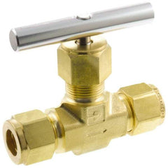 Parker - 3,000 Max psi, 1/2" Pipe, Brass, Inline Instrumentation Needle Valve - Benchmark Tooling