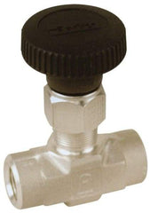 Parker - 5,000 Max psi, 1/8" Pipe, 316 Grade Stainless Steel, Inline Instrumentation Needle Valve - FNPT x FNPT End Connections - Benchmark Tooling