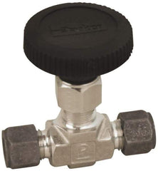 Parker - 5,000 Max psi, 1/8" Pipe, 316 Grade Stainless Steel, Inline Instrumentation Needle Valve - Compression x Compression CPI End Connections - Benchmark Tooling