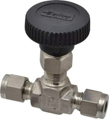 Parker - 5,000 Max psi, 1/4" Pipe, 316 Grade Stainless Steel, Inline Instrumentation Needle Valve - Benchmark Tooling