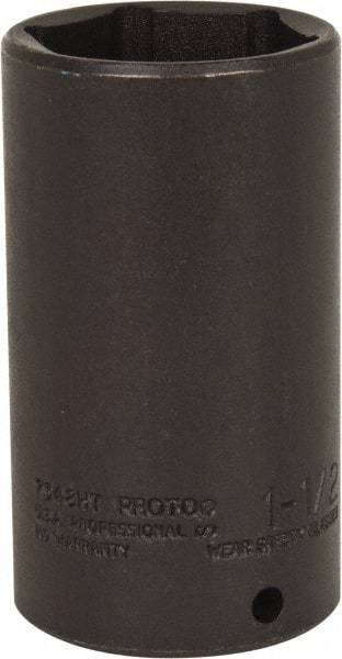 Proto - 1/2" Drive 1-1/2" Deep Thin Wall Impact Socket - 6 Points, 3-1/2" OAL - Benchmark Tooling