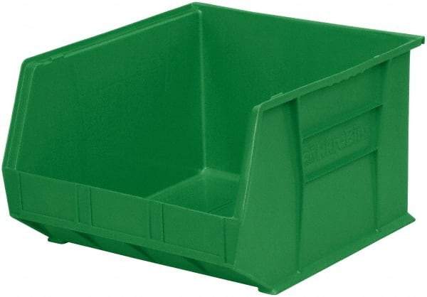 Akro-Mils - 75 Lb. Load Capacity, 18" Deep, Green Polymer Hopper Stacking Bin - 11" High x 16-1/2" Wide x 18" Long - Benchmark Tooling