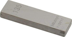 Mitutoyo - 0.135" Rectangular Steel Gage Block - Accuracy Grade 0, Includes Certificate of Inspection - Benchmark Tooling