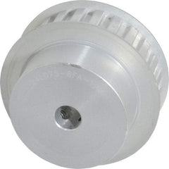 Power Drive - 24 Tooth, 1/2" Inside x 2.835" Outside Diam, Hub & Flange Timing Belt Pulley - 3/4" Belt Width, 2.865" Pitch Diam, 1" Face Width, Aluminum - Benchmark Tooling