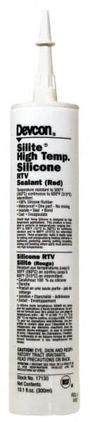 Devcon - 10.3 oz Cartridge Red RTV Silicone Joint Sealant - 500°F Max Operating Temp - Benchmark Tooling