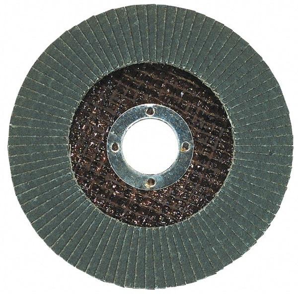Garryson - 36 Grit, 7" Disc Diam, 7/8" Center Hole, Type 29 Zirconia Alumina Flap Disc - 8,600 Max RPM, Fiberglass Backing, Arbor Attaching System, Coated - Benchmark Tooling