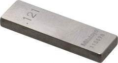 Mitutoyo - 0.121" Rectangular Steel Gage Block - Accuracy Grade 0, Includes Certificate of Inspection - Benchmark Tooling