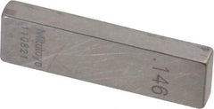 Mitutoyo - 0.146" Rectangular Steel Gage Block - Accuracy Grade 0, Includes Certificate of Inspection - Benchmark Tooling