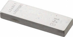 Mitutoyo - 0.148" Rectangular Steel Gage Block - Accuracy Grade 0, Includes Certificate of Inspection - Benchmark Tooling