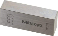 Mitutoyo - 0.55" Rectangular Steel Gage Block - Accuracy Grade 0, Includes Certificate of Inspection - Benchmark Tooling