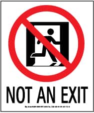 NMC - Not an Exit, Polyester Exit Sign - 5-1/2" Wide x 6-1/2" High, Glow-in-the-Dark - Benchmark Tooling