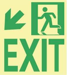 NMC - Exit, Polyester Exit Sign - 8" Wide x 9" High, Glow-in-the-Dark - Benchmark Tooling