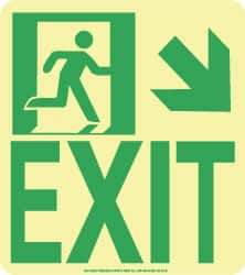 NMC - Exit, Polyester Exit Sign - 8" Wide x 9" High, Glow-in-the-Dark - Benchmark Tooling