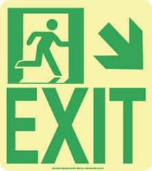 NMC - Exit, Polyester Exit Sign - 8" Wide x 9" High, Glow-in-the-Dark - Benchmark Tooling