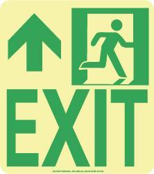 NMC - Exit, Polyester Exit Sign - 8" Wide x 9" High, Glow-in-the-Dark - Benchmark Tooling