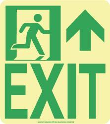 NMC - Exit, Polyester Exit Sign - 8" Wide x 9" High, Glow-in-the-Dark - Benchmark Tooling