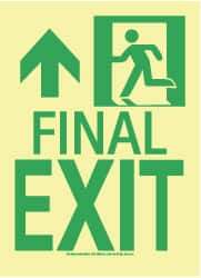 NMC - Final Exit, Plastic Exit Sign - 8" Wide x 11" High, Glow-in-the-Dark - Benchmark Tooling