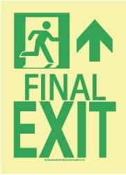NMC - Final Exit, Plastic Exit Sign - 8" Wide x 11" High, Glow-in-the-Dark - Benchmark Tooling