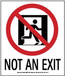 NMC - Not an Exit, Plastic Exit Sign - 5-1/2" Wide x 6-1/2" High, Glow-in-the-Dark - Benchmark Tooling