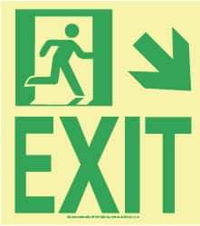 NMC - Exit, Plastic Exit Sign - 8" Wide x 9" High, Glow-in-the-Dark - Benchmark Tooling