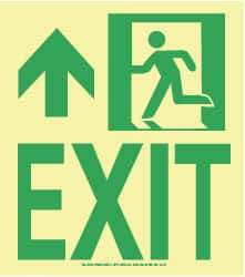 NMC - Exit, Plastic Exit Sign - 8" Wide x 9" High, Glow-in-the-Dark - Benchmark Tooling