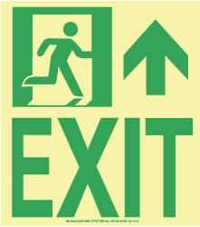 NMC - Exit, Plastic Exit Sign - 8" Wide x 9" High, Glow-in-the-Dark - Benchmark Tooling