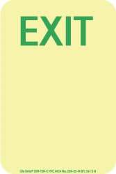 NMC - Exit, Polyester Exit Sign - 4" Wide x 6" High, Glow-in-the-Dark - Benchmark Tooling