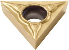 Seco - TCGT21.50 F1 Grade CP500 Carbide Turning Insert - TiAlN/TiN Finish, 60° Triangle, 1/4" Inscr Circle, 3/32" Thick, 0.0039" Corner Radius - Benchmark Tooling