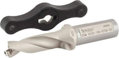 Iscar - 0.63 to 0.665" Diam, 3xD, 1.89" Max Depth, 3/4" Shank Diam, 4.57" OAL, Replaceable Tip Drill - IDK, IDM, IDN, IDP Insert, 16 Seat Size, DSM Toolholder, Series ChamDrillJet - Benchmark Tooling