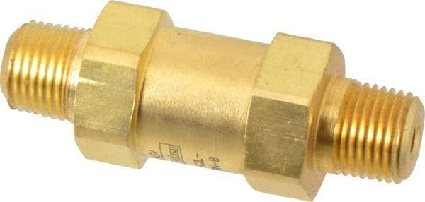 Parker - 1/8" Brass Check Valve - Inline, MNPT x MNPT, 3,000 WOG - Benchmark Tooling