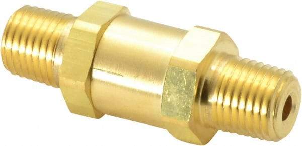 Parker - 1/4" Brass Check Valve - Inline, MNPT x MNPT, 3,000 WOG - Benchmark Tooling