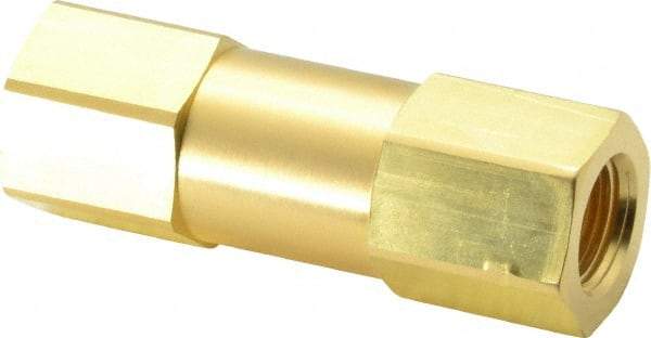 Parker - 3/8" Brass Check Valve - Inline, FNPT x FNPT, 3,000 WOG - Benchmark Tooling