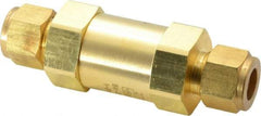 Parker - 1/2" Brass Check Valve - Inline, Comp x Comp, 3,000 WOG - Benchmark Tooling