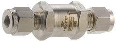 Parker - 1/8" Stainless Steel Check Valve - Inline, Comp x Comp, 6,000 WOG - Benchmark Tooling