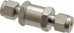 Parker - 1/4" Stainless Steel Check Valve - Inline, Comp x Comp, 6,000 WOG - Benchmark Tooling