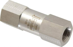 Parker - 3/8" Stainless Steel Check Valve - Inline, FNPT x FNPT, 6,000 WOG - Benchmark Tooling