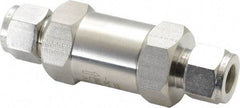 Parker - 1/2" Stainless Steel Check Valve - Inline, Comp x Comp, 6,000 WOG - Benchmark Tooling