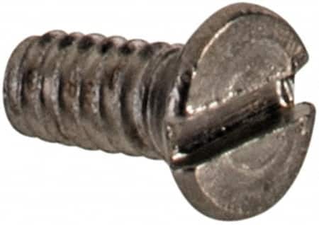 Value Collection - M1.6x0.35 Metric Coarse, 4mm OAL Slotted Drive Machine Screw - Flat Head, Grade 18-8 & A2 Stainless Steel, Uncoated, Without Washer - Benchmark Tooling