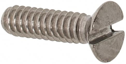 Value Collection - M1.6x0.35 Metric Coarse, 6mm OAL Slotted Drive Machine Screw - Flat Head, Grade 18-8 & A2 Stainless Steel, Uncoated, Without Washer - Benchmark Tooling