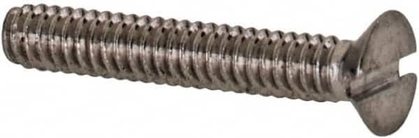 Value Collection - M1.6x0.35 Metric Coarse, 10mm OAL Slotted Drive Machine Screw - Flat Head, Grade 18-8 & A2 Stainless Steel, Uncoated, Without Washer - Benchmark Tooling