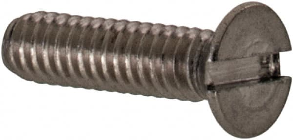 Value Collection - M2x0.40 Metric Coarse, 8mm OAL Slotted Drive Machine Screw - Flat Head, Grade 18-8 & A2 Stainless Steel, Uncoated, Without Washer - Benchmark Tooling