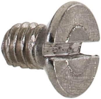 Value Collection - M2.5x0.45 Metric Coarse, 4mm OAL Slotted Drive Machine Screw - Flat Head, Grade 18-8 & A2 Stainless Steel, Uncoated, Without Washer - Benchmark Tooling