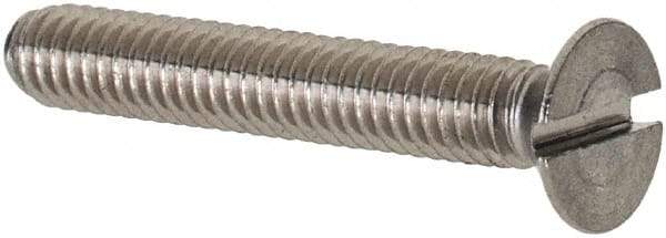 Value Collection - M2.5x0.45 Metric Coarse, 16mm OAL Slotted Drive Machine Screw - Flat Head, Grade 18-8 & A2 Stainless Steel, Uncoated, Without Washer - Benchmark Tooling