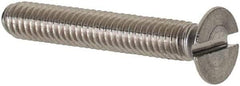 Value Collection - M2.5x0.45 Metric Coarse, 16mm OAL Slotted Drive Machine Screw - Flat Head, Grade 18-8 & A2 Stainless Steel, Uncoated, Without Washer - Benchmark Tooling