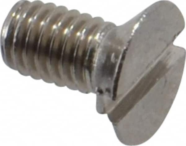 Value Collection - M3x0.50 Metric Coarse, 6mm OAL Slotted Drive Machine Screw - Flat Head, Grade 18-8 & A2 Stainless Steel, Uncoated, Without Washer - Benchmark Tooling